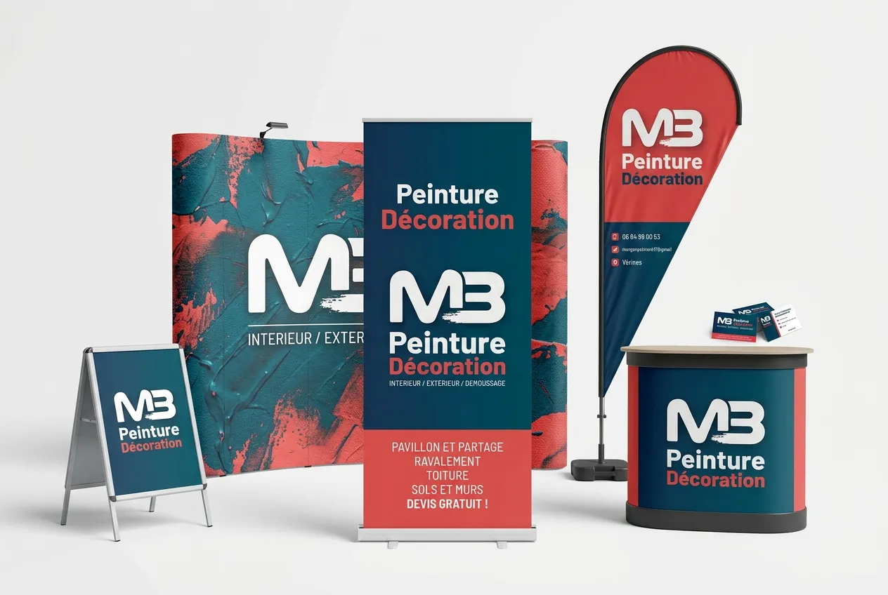 Charte graphique mb peinture stand et support communication visuelle